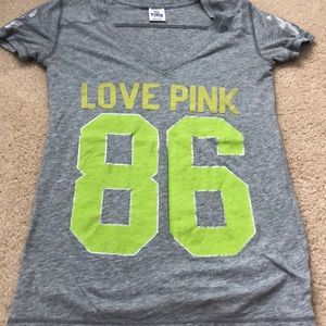 PINK V-neck T-shirt